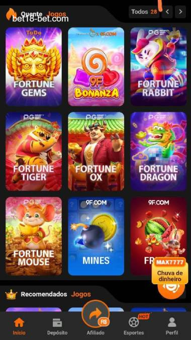 Aplicativo móvel BET18 para iOS e Android